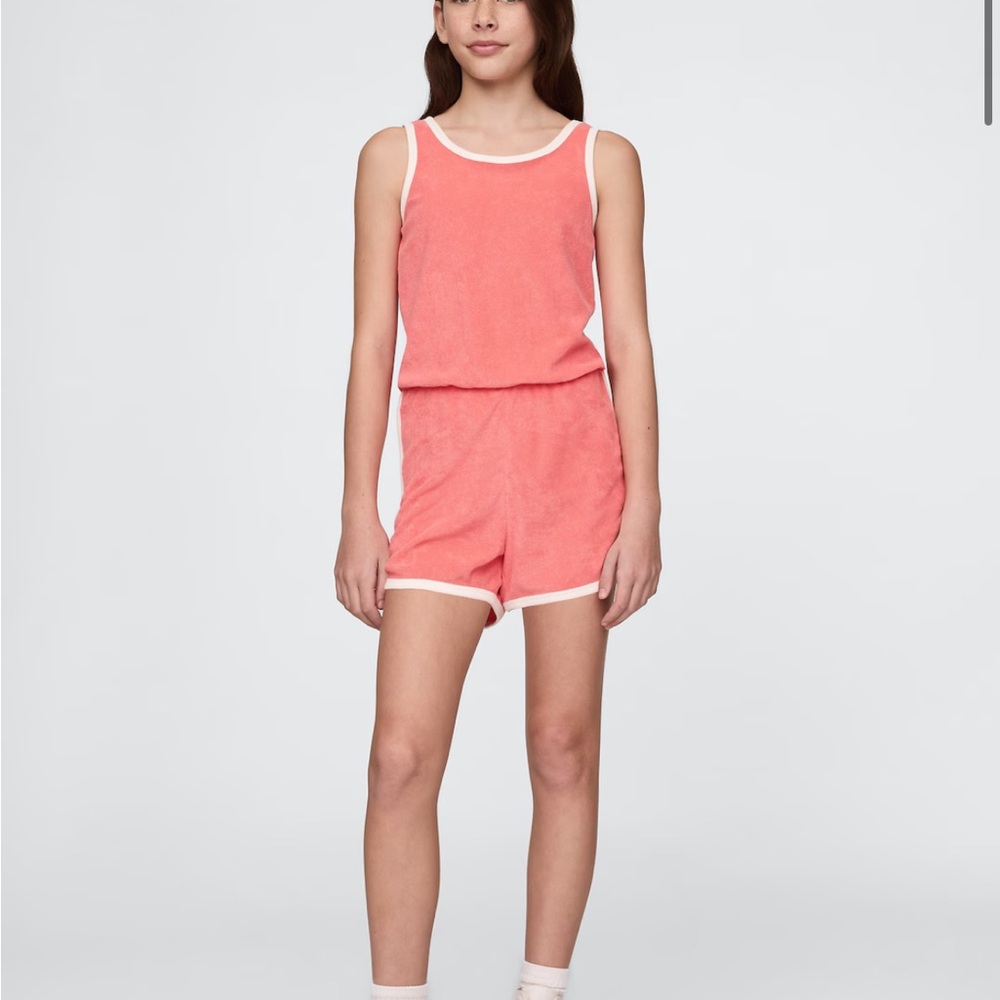 GAP Girls size L Coral and White Kids Romper